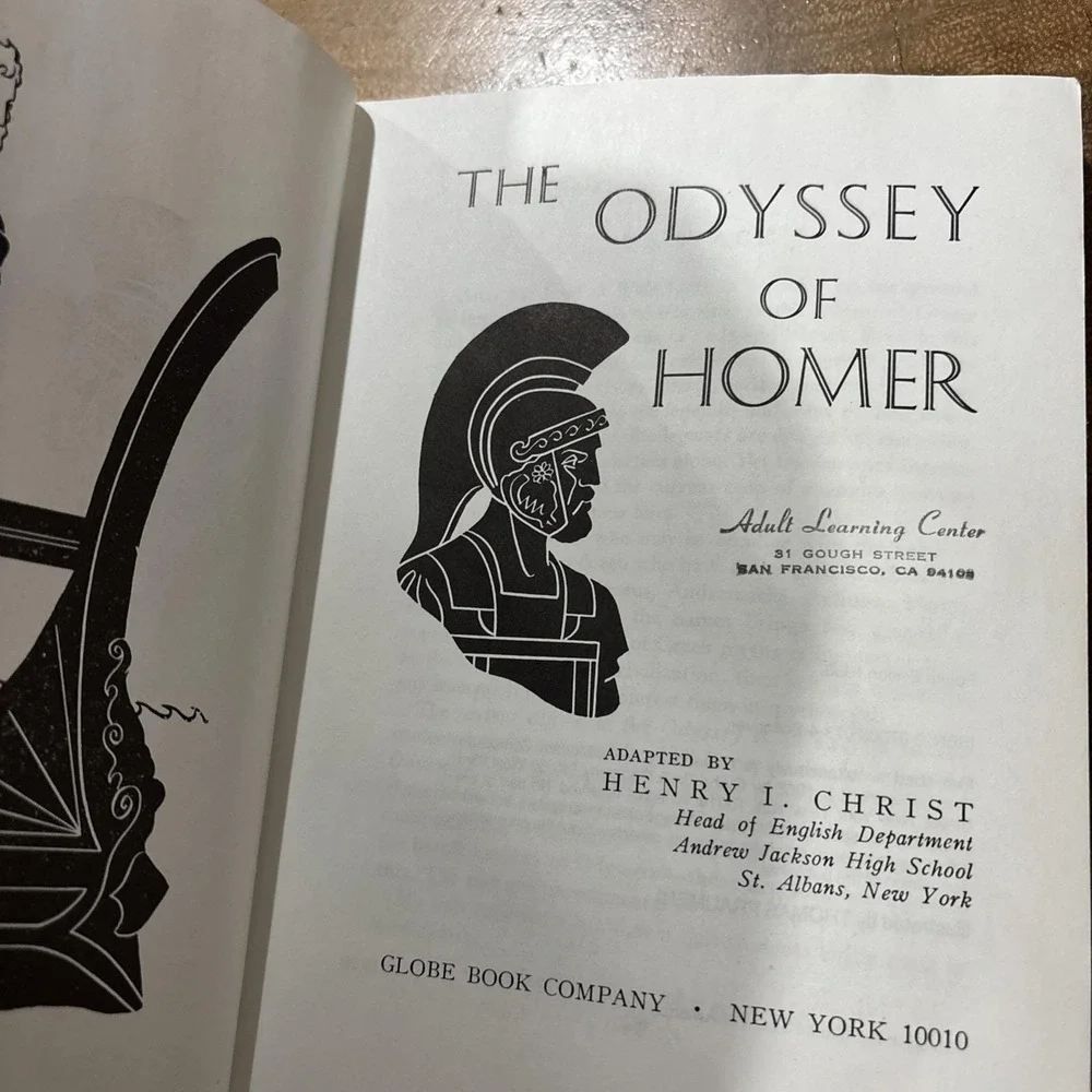 Vintage 1968 The Odyssey of Homer Hardcover Henry I Christ Globe Book Co Ex-Lib